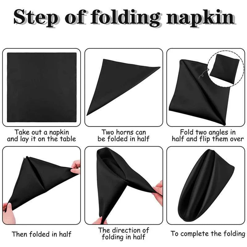 50PCS Polyester Plain Fabric Cotton Napkins For Wedding Cloth pc Table Dinner - Red