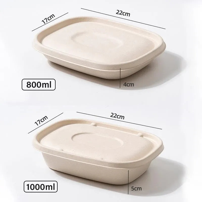 100X Food Preparation Burger Storages Cake Packaging Box Lunch Boxes - 1300ml-Primary