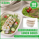 100X Food Preparation Burger Storages Cake Packaging Box Lunch Boxes - 1300ml-Primary