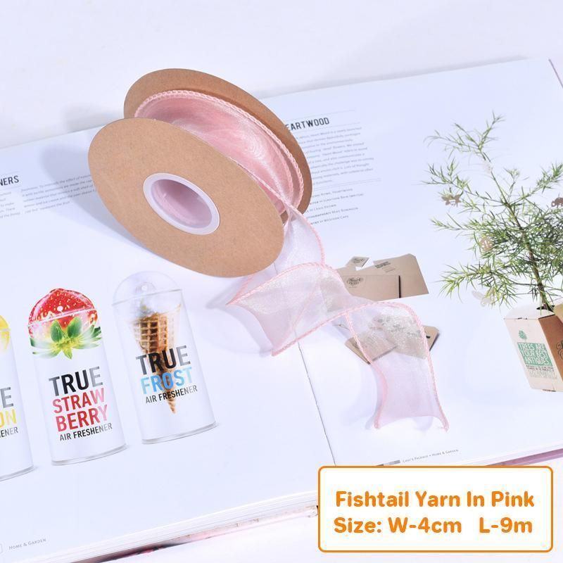 10PCS Bouquet Decor Wrapping Yarn Band Packaging Wave Organza Ribbon 9/10/45m - Jute webbing