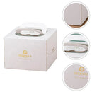 30PCS White Portable Cake Boxes Display Window Packing Case Party with Handle Birthday - 6 inch