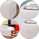 30PCS White Portable Cake Boxes Display Window Packing Case Party with Handle Birthday - 12 inch