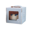 30PCS Grey Portable Cake Boxes Display Window Packing Case with Handle Birthday - 6 inch