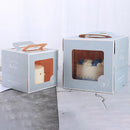 30PCS Grey Portable Cake Boxes Display Window Packing Case with Handle Birthday - 6 inch