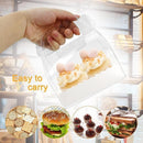50PCS Portable Pastry Boxes Portable Cake Box Paper Cookie Boxes Sandwich Box - S-Transparent+White inner tray