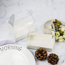 50PCS Portable Pastry Boxes Portable Cake Box Paper Cookie Boxes Sandwich Box - L-Transparent+White inner tray