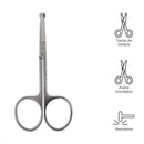 Korean Made Nose Hair Remover Stainless Steel Scissors Trimmer Precision Clipper