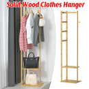 Wooden Rack Freestanding Clothes Hanger Storage Stand Multifunctional Organizer