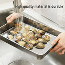 2PCS Stainless Steel Square Food Tray With Lid Rectangular Storage Box Plate