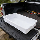Rectangular Hardware Tool Box Large Capacity Storage Organizer for Garage Use - White