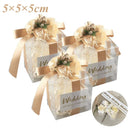 50X Clear Macaron Square Boxes Bomboniere Wedding Favour Gift Packaging 5X5X5cm - 50PCS