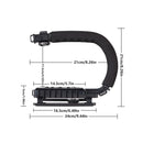 U Shaped Camera Stabilizer Rig For DSLR Video Shooting with Flash Mount Hot Shoe