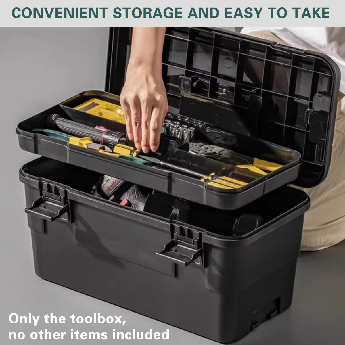 Multi Function Toolbox Household Car Storage Organizer Outdoor Hardware Case - 4L