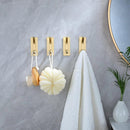 4pcs Stainless Steel Adhesive Hook Towel Hook Bathroom Kitchen Door Coat Hook - Silver