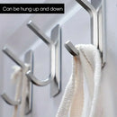 4pcs Stainless Steel Adhesive Hook Towel Hook Bathroom Kitchen Door Coat Hook - Silver