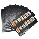 10 Pcs Stamp Album Refill Pages, Double Sided Black 7-Strip Sheets with 9 Holes