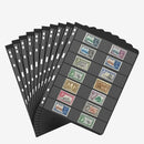 10 Pcs Stamp Album Refill Pages, Double Sided Black 7-Strip Sheets with 9 Holes