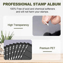 10 Pcs Stamp Album Refill Pages, Double Sided Black 7-Strip Sheets with 9 Holes