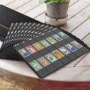 10 Pcs Stamp Album Refill Pages, Double Sided Black 7-Strip Sheets with 9 Holes