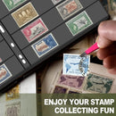 10 Pcs Stamp Album Refill Pages, Double Sided Black 7-Strip Sheets with 9 Holes