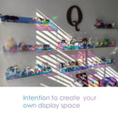 Acrylic Wall Shelves Set 4PCS Floating Display Storage Racks Clear for Home Use - Colorful