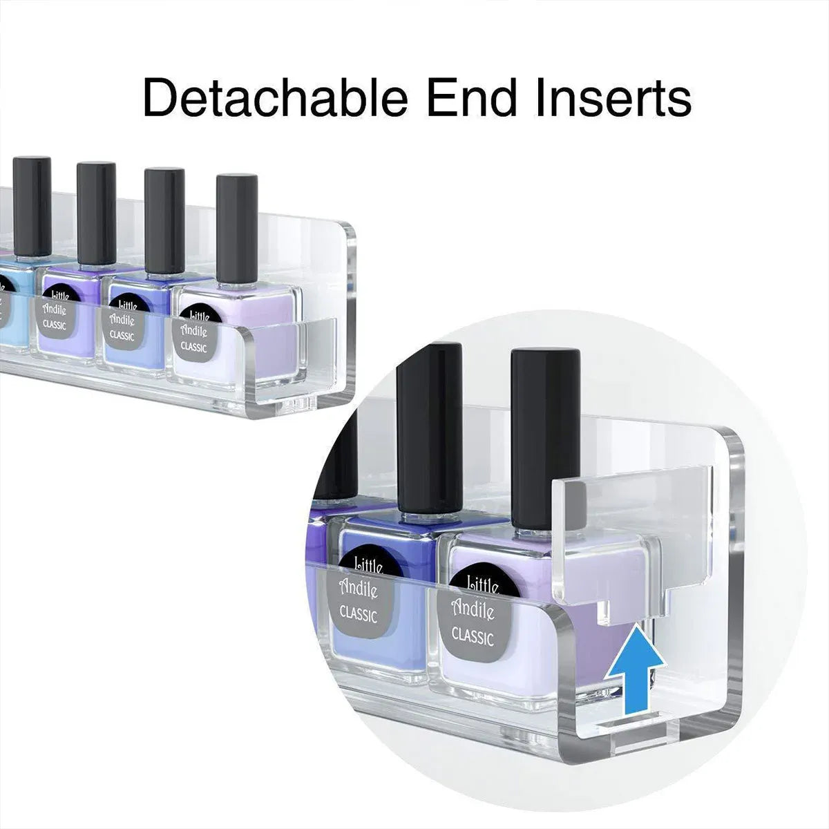 Acrylic Wall Shelves Set 4PCS Floating Display Storage Racks Clear for Home Use - Colorful