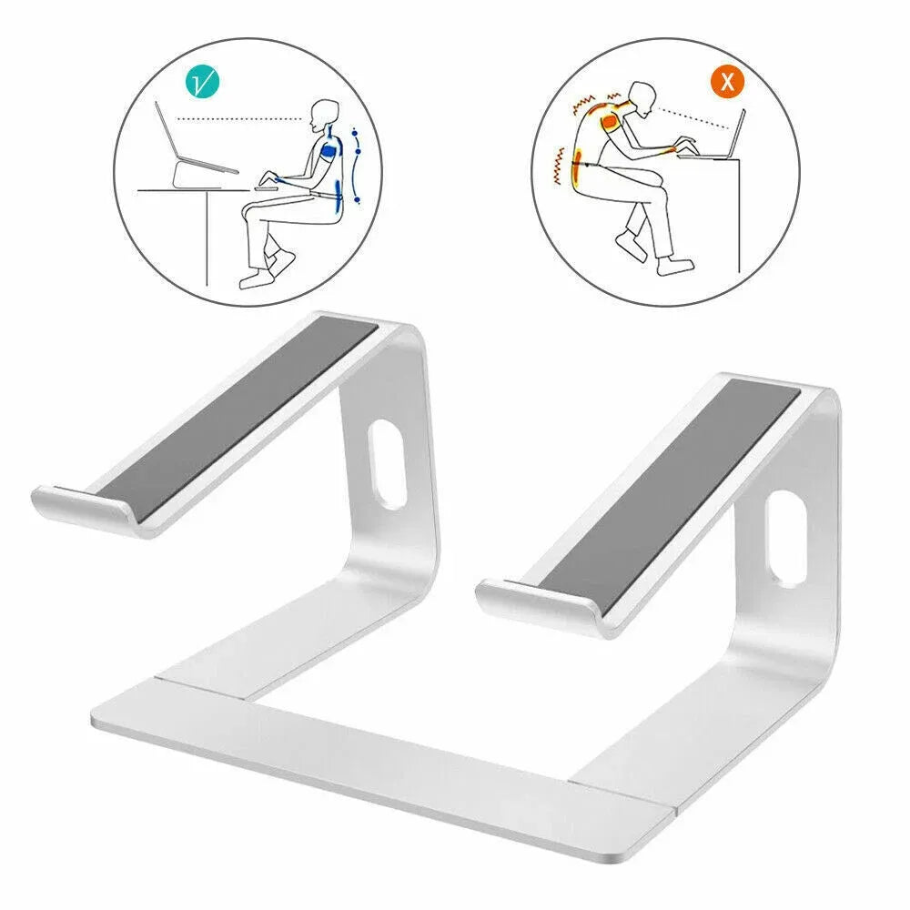 Desk Laptop Stand Aluminium Riser Compatible with 11 to 15 Inch Laptops - Black