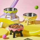 Eggshell Tall Pet Bowl Cat Dog Food Bowl Anti Slip Durable Raised Feeding Bowl - Yellow