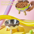 Eggshell Tall Pet Bowl Cat Dog Food Bowl Anti Slip Durable Raised Feeding Bowl - Yellow
