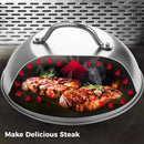 Stainless Steel Food Cover Dome Lid For Teppanyaki Grill Steak Cooking Kitchen