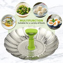 Folding Stainless Steel Steamer Basket Expandable Safe Durable Easy To Use - 11in