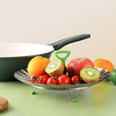 Folding Stainless Steel Steamer Basket Expandable Safe Durable Easy To Use - 11in