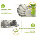 Folding Stainless Steel Steamer Basket Expandable Safe Durable Easy To Use - 11in