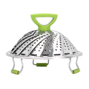Folding Stainless Steel Steamer Basket Expandable Safe Durable Easy To Use - 11in
