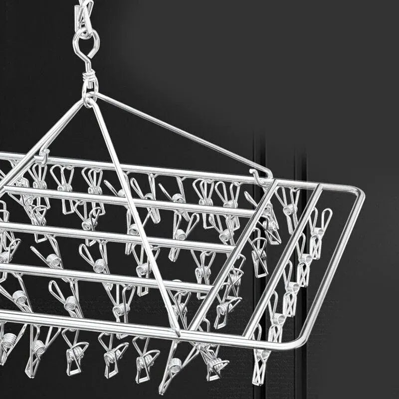 30/40/55 Pegs Stainless Steel Laundry Sock Underwear Clothes Dryer Rack Hanger - 55Pegs