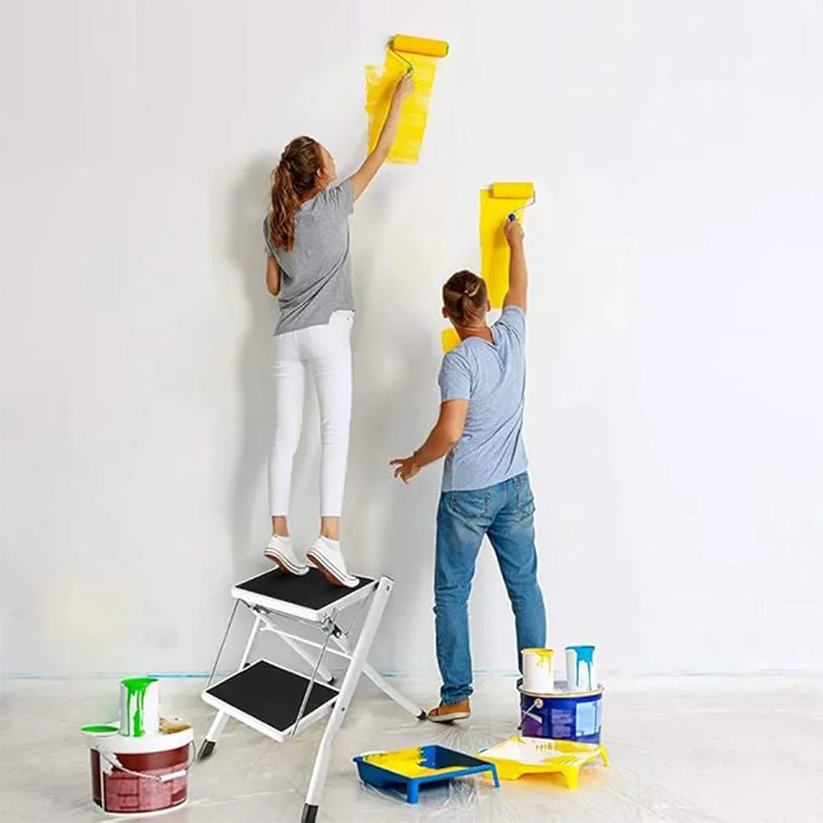 Folding Ladder Stool Multi Functional Household Climbing Step Stool For Home Use