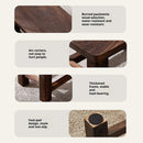 Solid Wood Small Stool Dark Brown Low Bench Footrest Entryway Shoe Stool