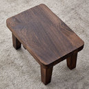 Solid Wood Small Stool Dark Brown Low Bench Footrest Entryway Shoe Stool