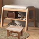 Solid Wood Small Bench Living Room Low Stool Shoe Bench Sturdy Space Saving