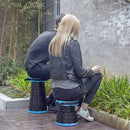 Portable Telescopic Folding Stool Travel Outdoor Seat Compact Retractable Chair - Blue