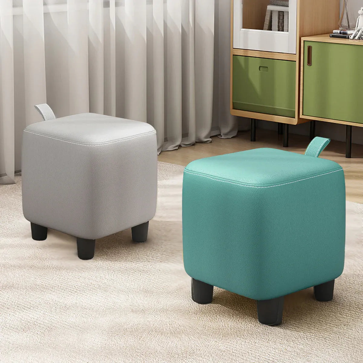 Small Stools Household Low Stools Coffee Table Shoe Changing Stools Portable - Blue