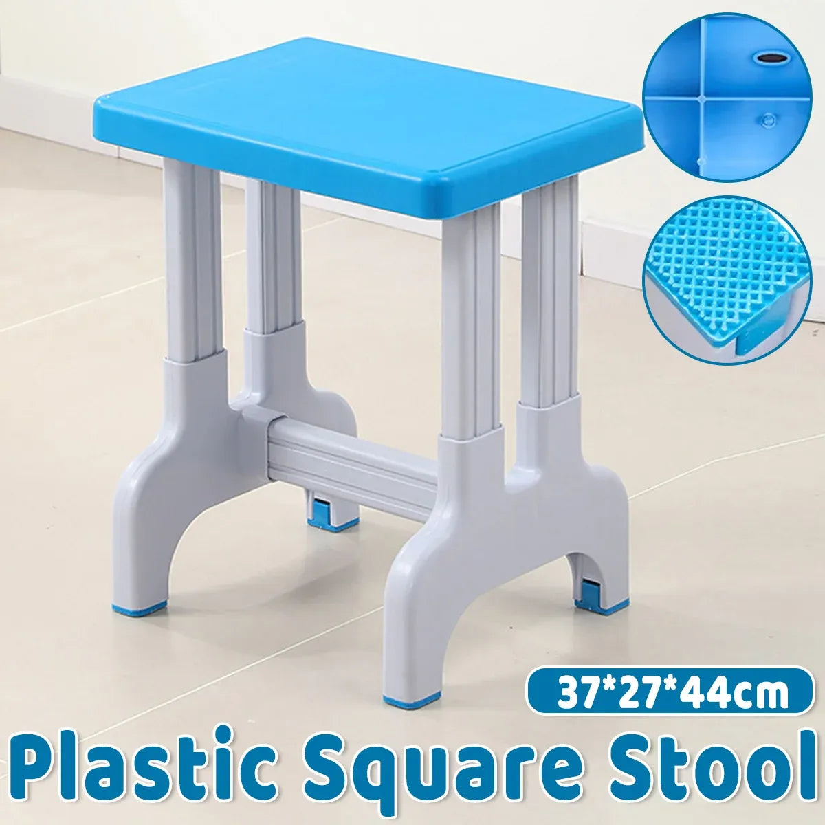 Plastic Square Stool Non Slip Durable Comfortable For Classroom Home Office