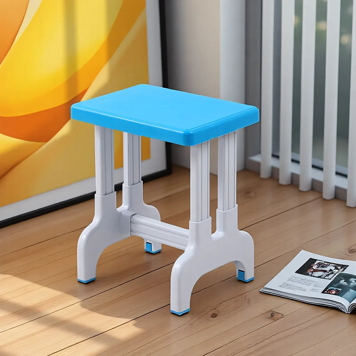 Plastic Square Stool Non Slip Durable Comfortable For Classroom Home Office