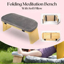 Folding Meditation Bench With Velvet Cushion Portable Yoga Bench Kneeling Stool