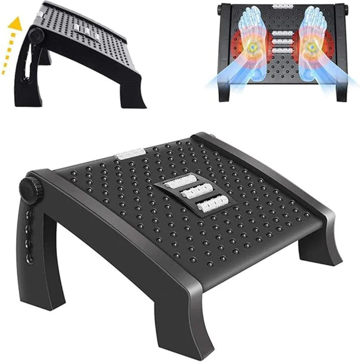 1PC Adjustable Office Foot Rest Pedal Stool Sofa Leg Support for Home or Desk Use - Grey