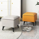 Household Light Luxury Door Shoe Bench Sofa Bench Solid Wood Leather Stool - Grey-L