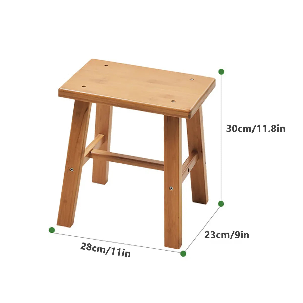 Portable Simple Wooden Stool Natural Wood Color Lightweight Sturdy Space Saving