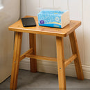 Portable Simple Wooden Stool Natural Wood Color Lightweight Sturdy Space Saving
