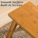 Portable Simple Wooden Stool Natural Wood Color Lightweight Sturdy Space Saving