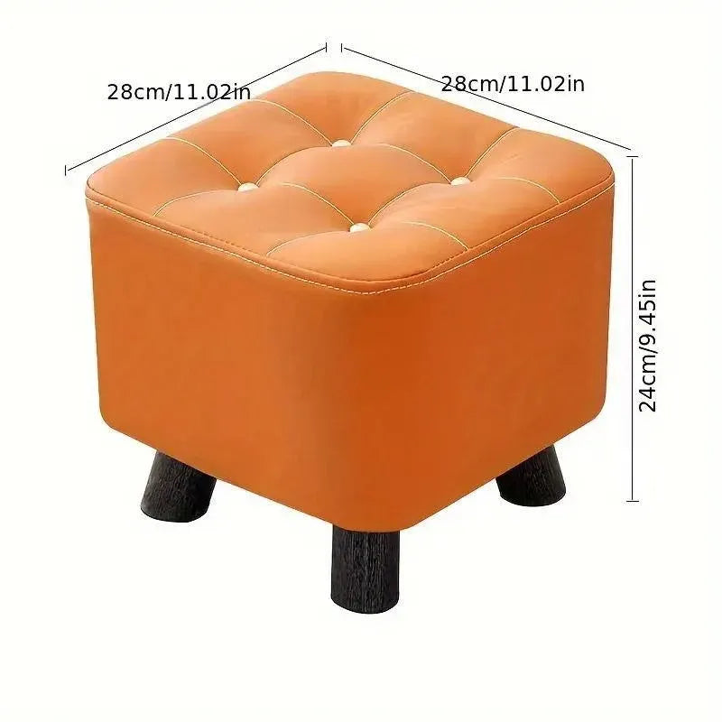 Small Stool Household Sofa Stool Shoes Changing Low Seat for Bedroom and Living - Orange